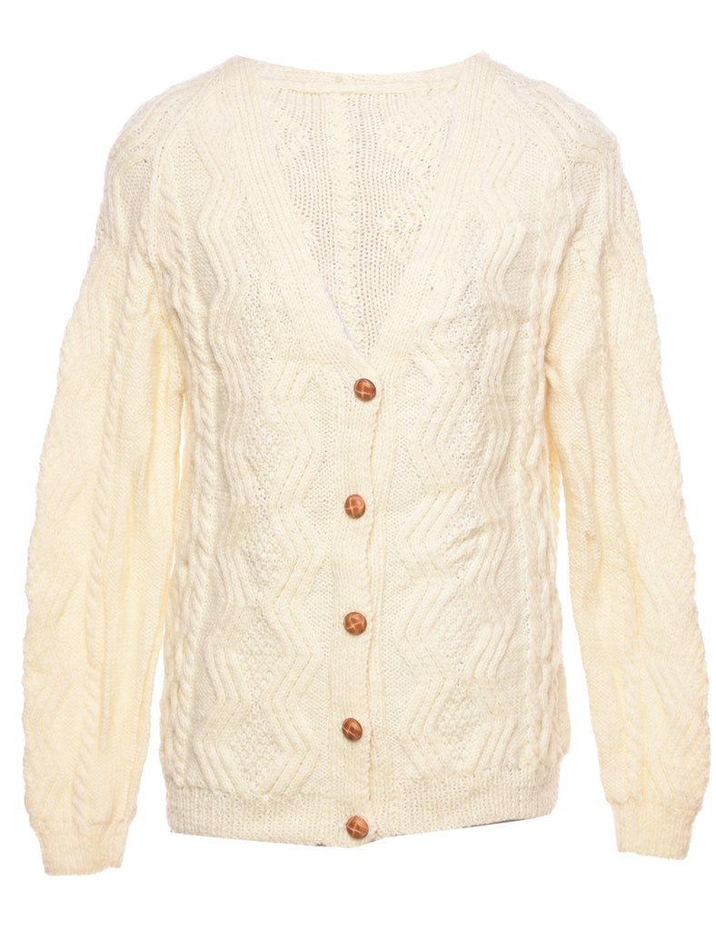 Cable Knit Cardigan - L