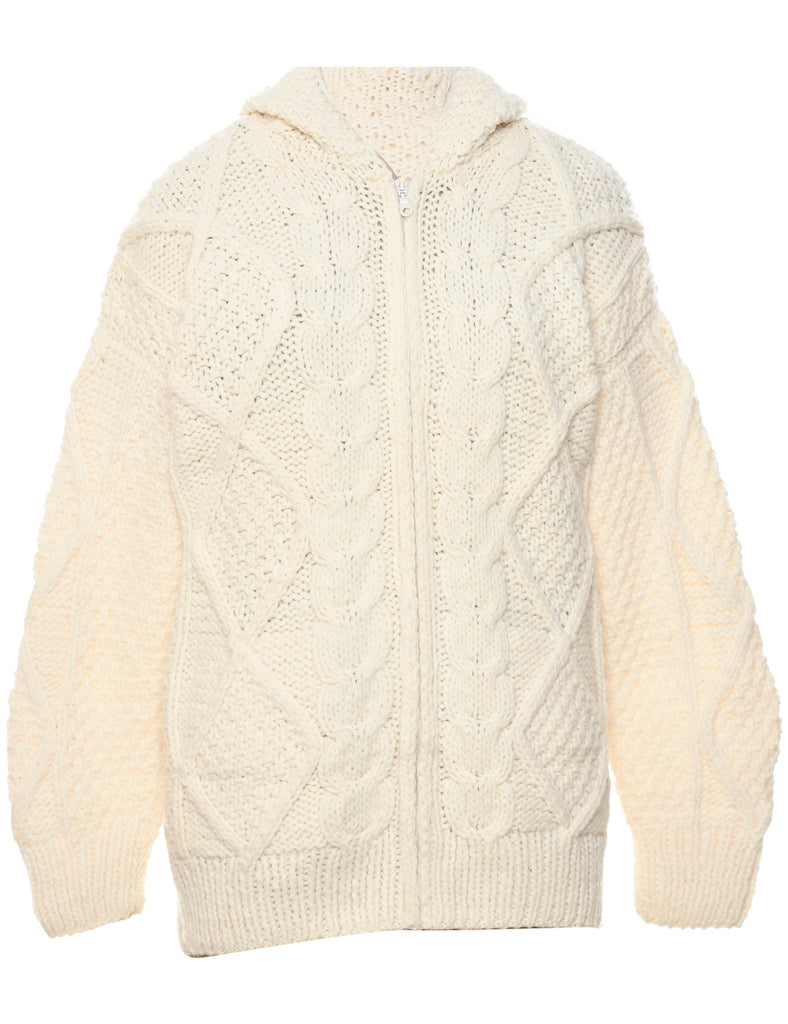 Cable Knit Cardigan - L