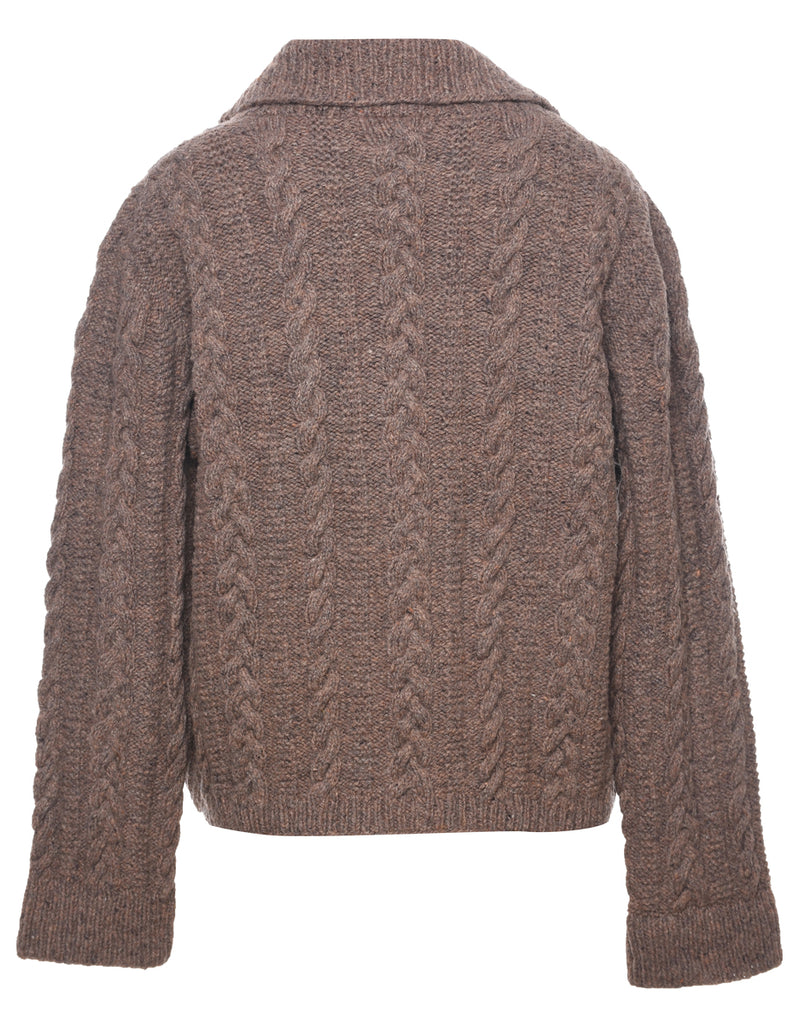 Cable Knit Cardigan - L