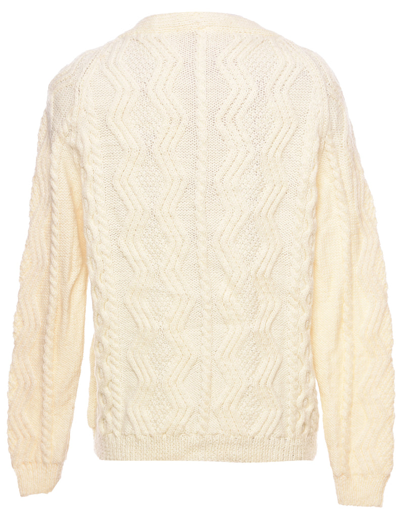 Cable Knit Cardigan - L