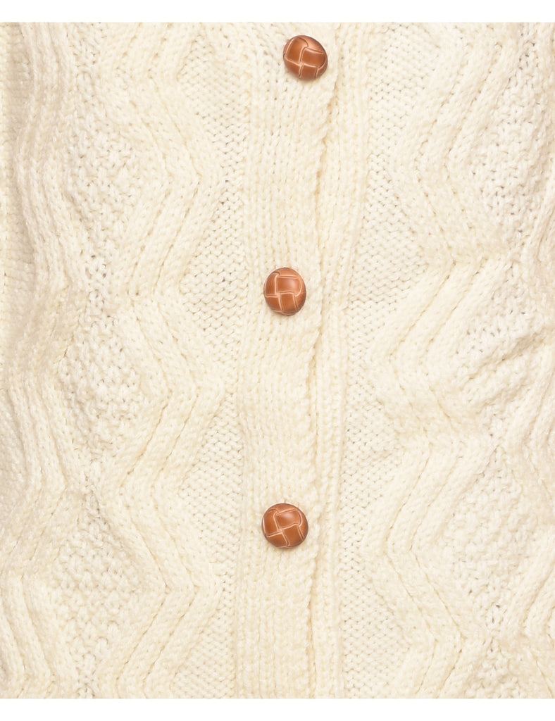 Cable Knit Cardigan - L