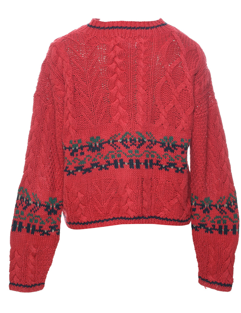 Cable Knit Jumper - M