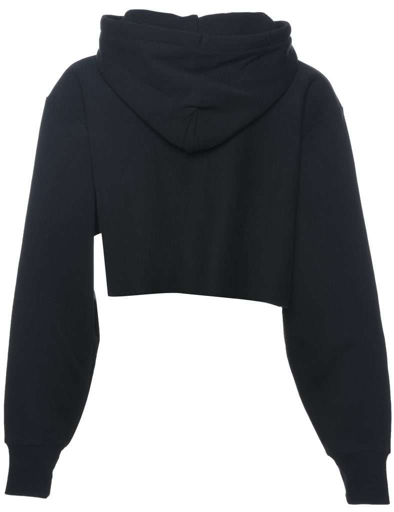 Champion Black Cropped Hooded Sweatshirt - M