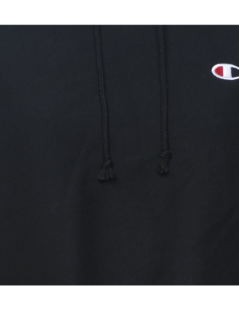 Champion Black Cropped Hooded Sweatshirt - M