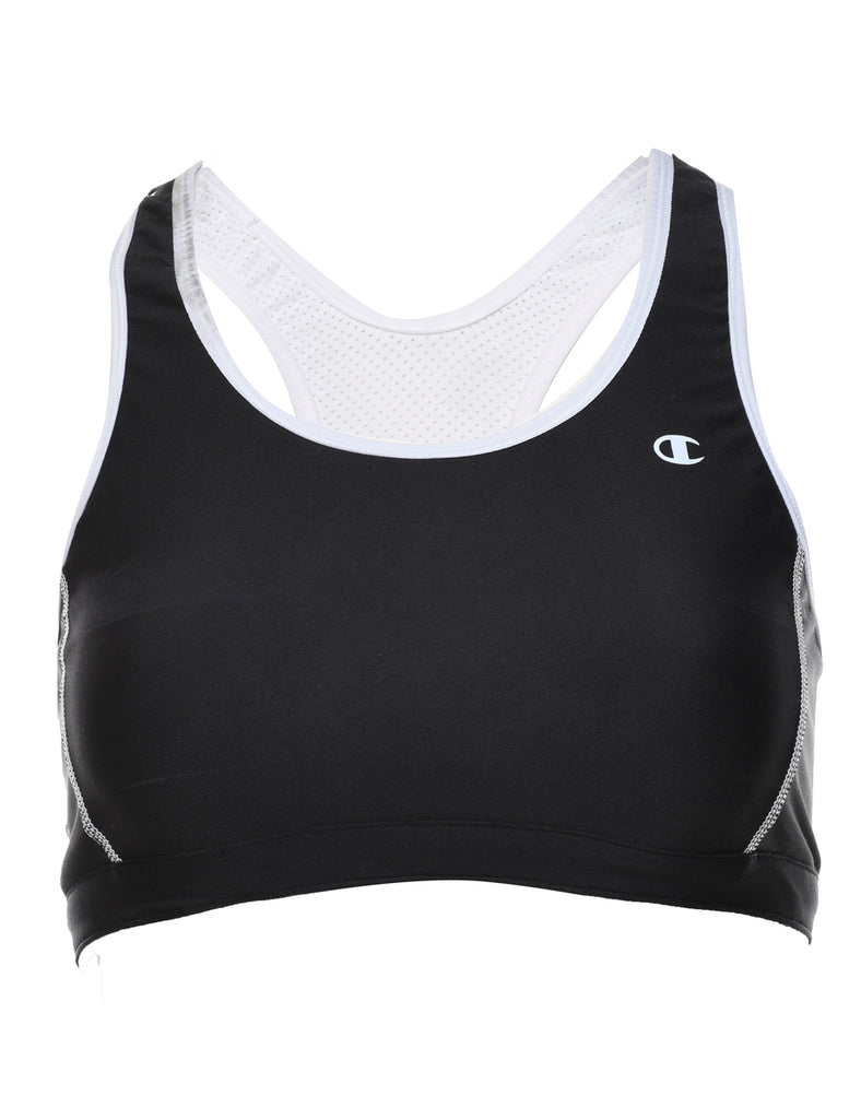 Champion Black & White Contrast Sports Bra - S