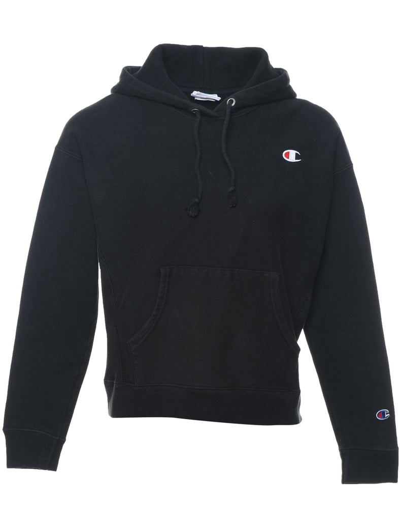 Champion Reverse Weave Black Hooded Sweatshirt - M