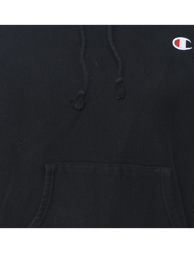 Champion Reverse Weave Black Hooded Sweatshirt - M