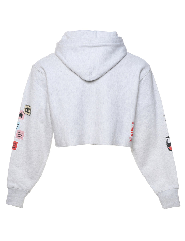 Champion Reverse Weave Cropped & Printed Hoodie - S