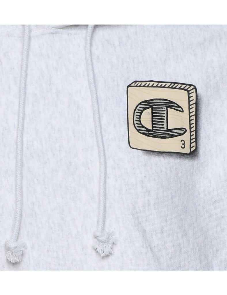 Champion Reverse Weave Cropped & Printed Hoodie - S