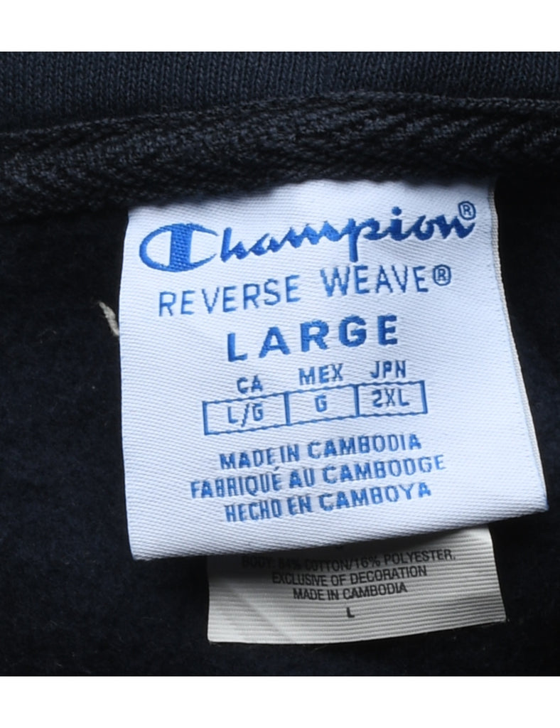 Champion Reverse Weave Navy Hooded Sweatshirt - L