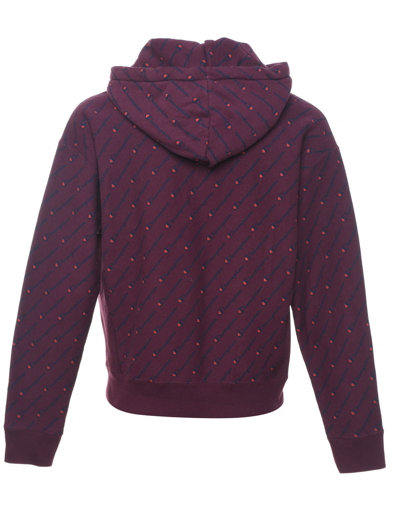 Champion Reverse Weave Plum Patterned Hoodie - M