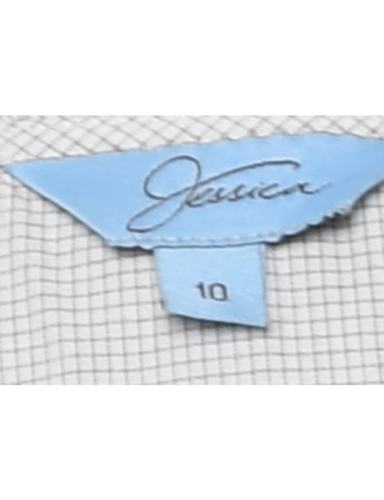 Checked Beige Blouse - M