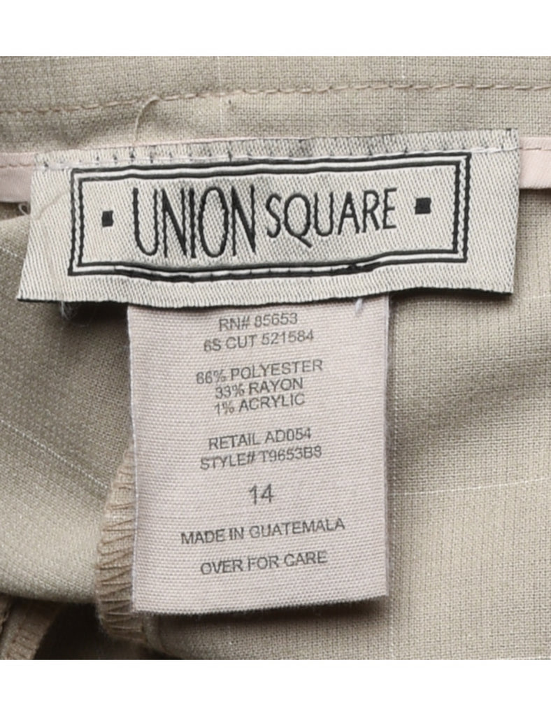 Checked Beige & White Casual Trousers - W31 L28