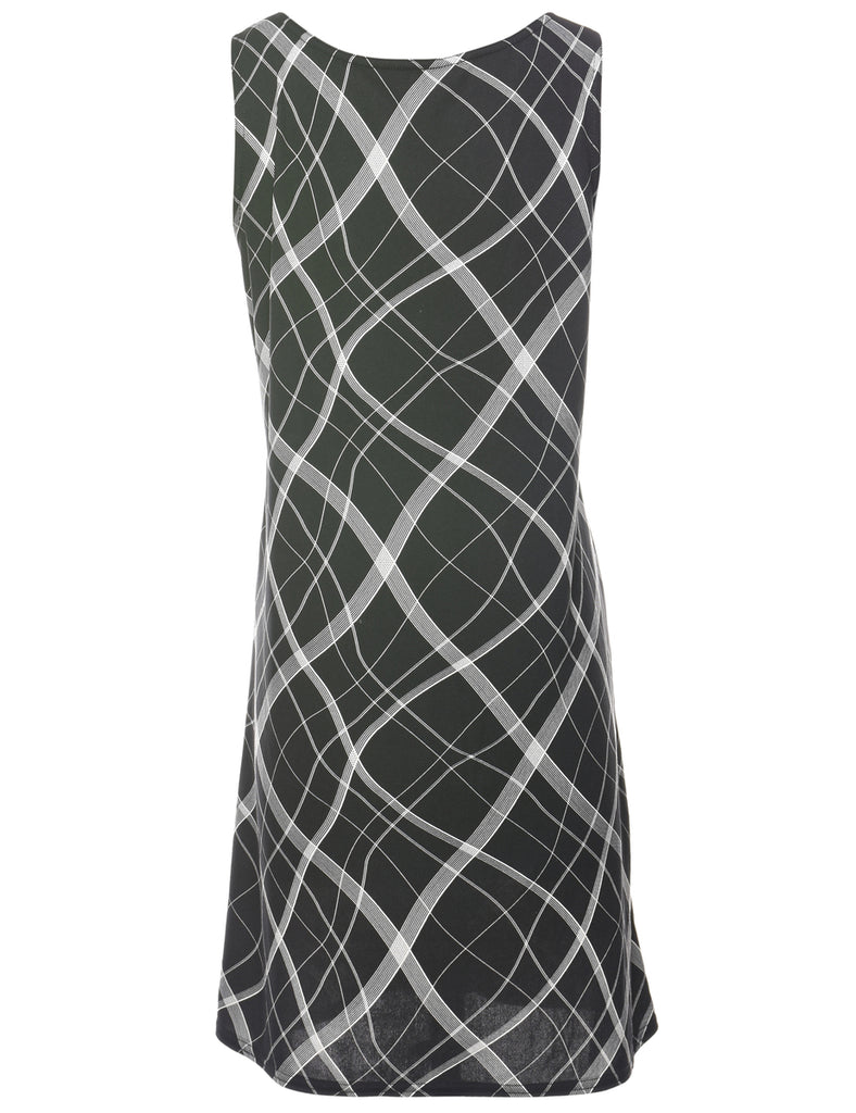 Checked Black Dress - M