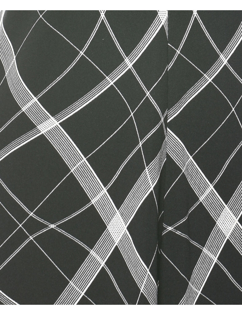 Checked Black Dress - M