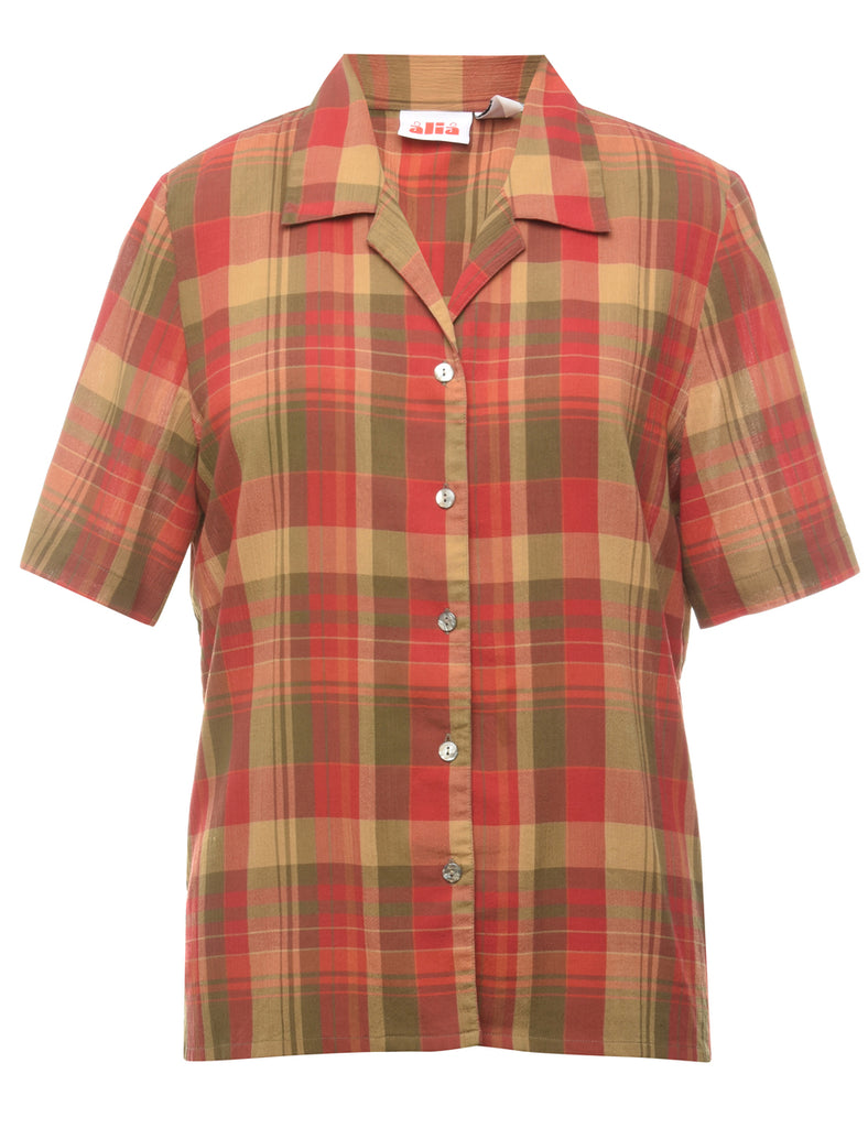 Checked Blouse - L