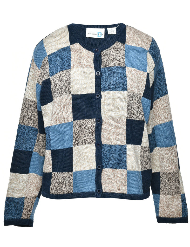 Checked Cardigan - M