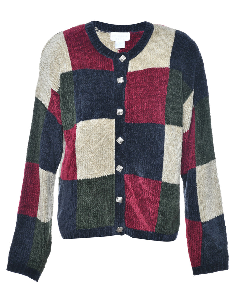 Checked Cardigan - M