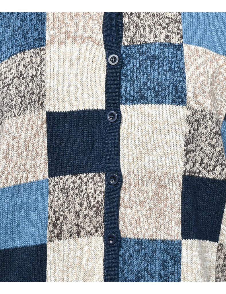 Checked Cardigan - M