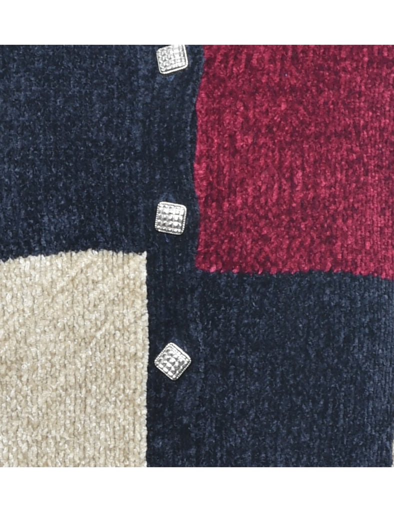 Checked Cardigan - M