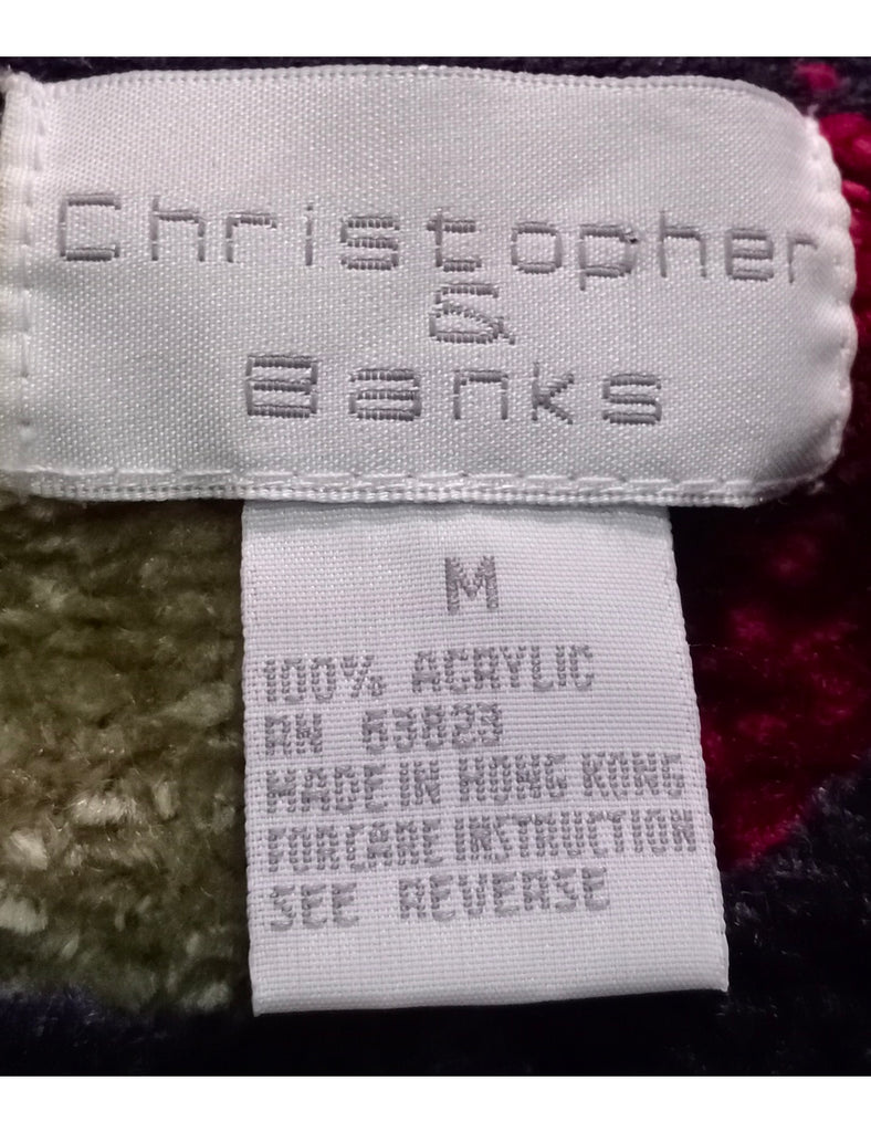 Checked Cardigan - M