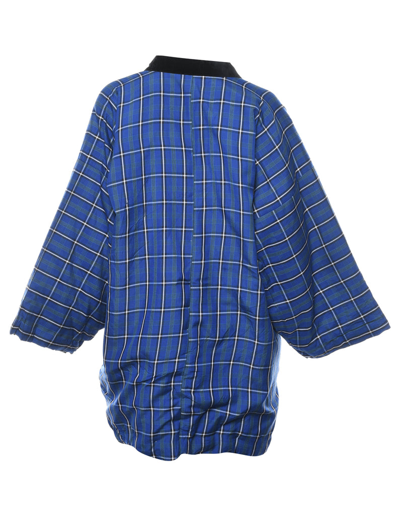 Checked Cropped Kimono - L