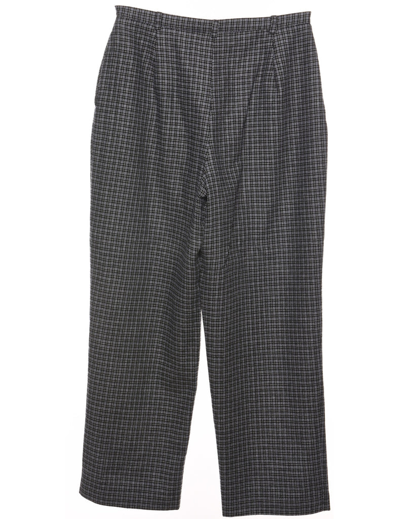 Checked Dark Grey 1990s Trousers - W30 L28