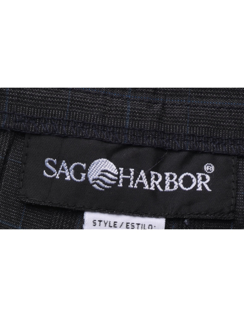 Checked Dark Grey Trousers - W32 L30