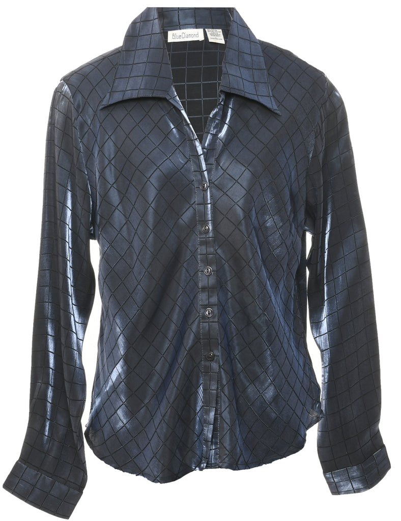 Checked Evening Blouse - L