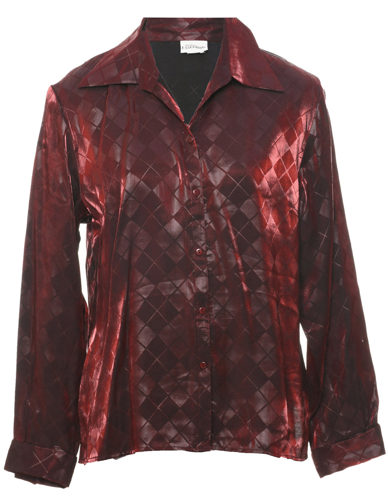 Checked Evening Blouse - L