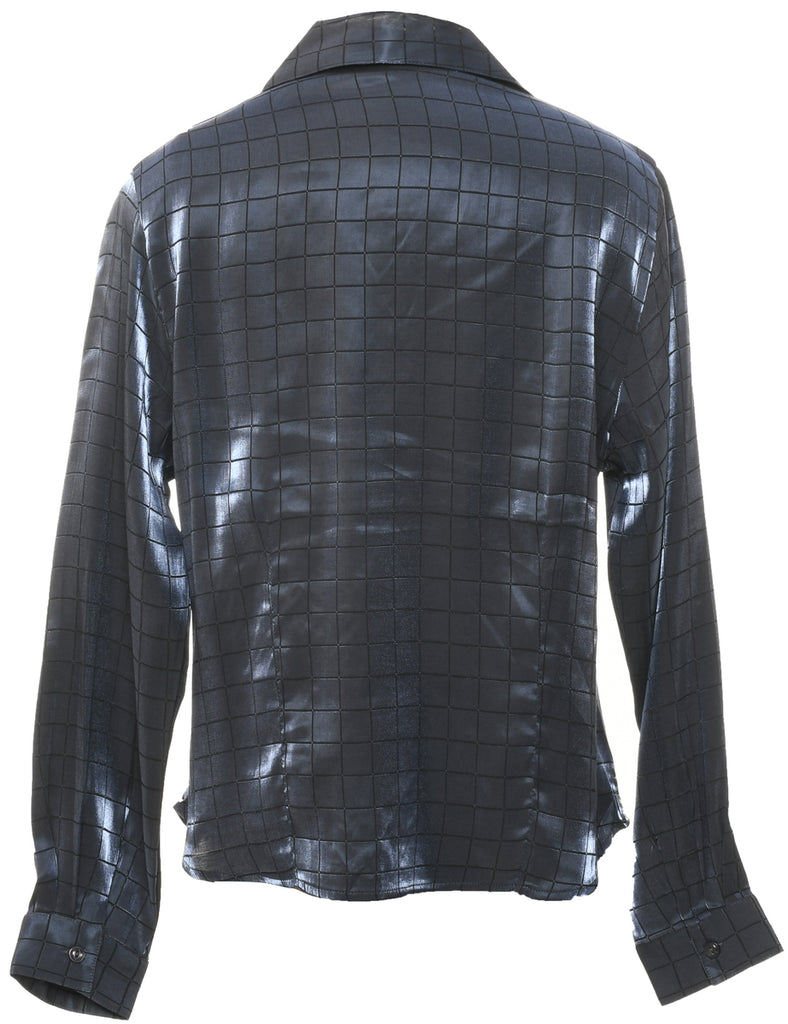 Checked Evening Blouse - L