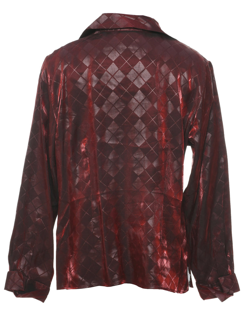 Checked Evening Blouse - L