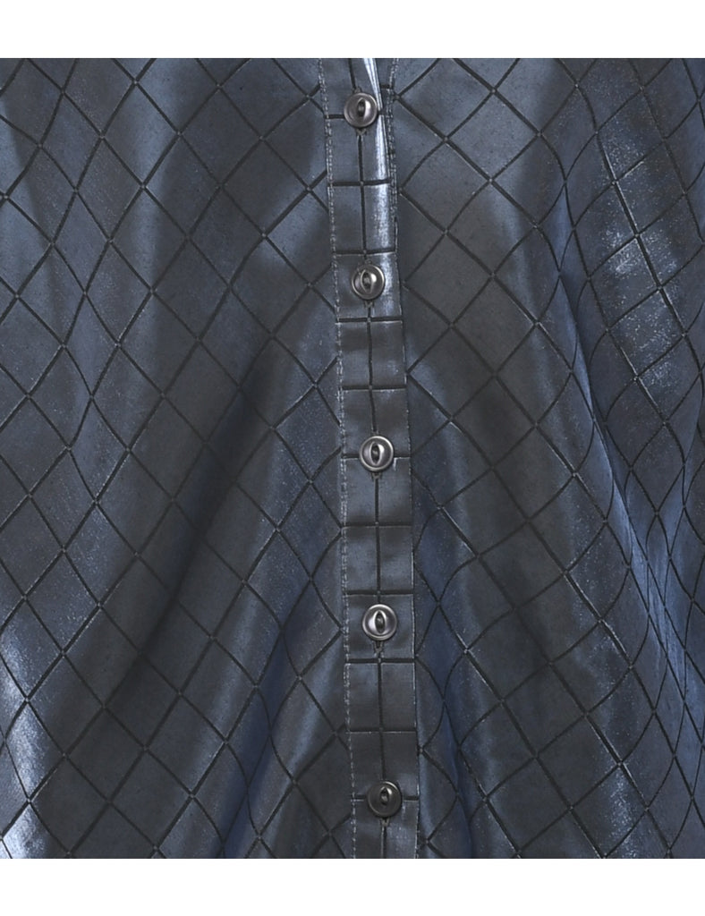 Checked Evening Blouse - L