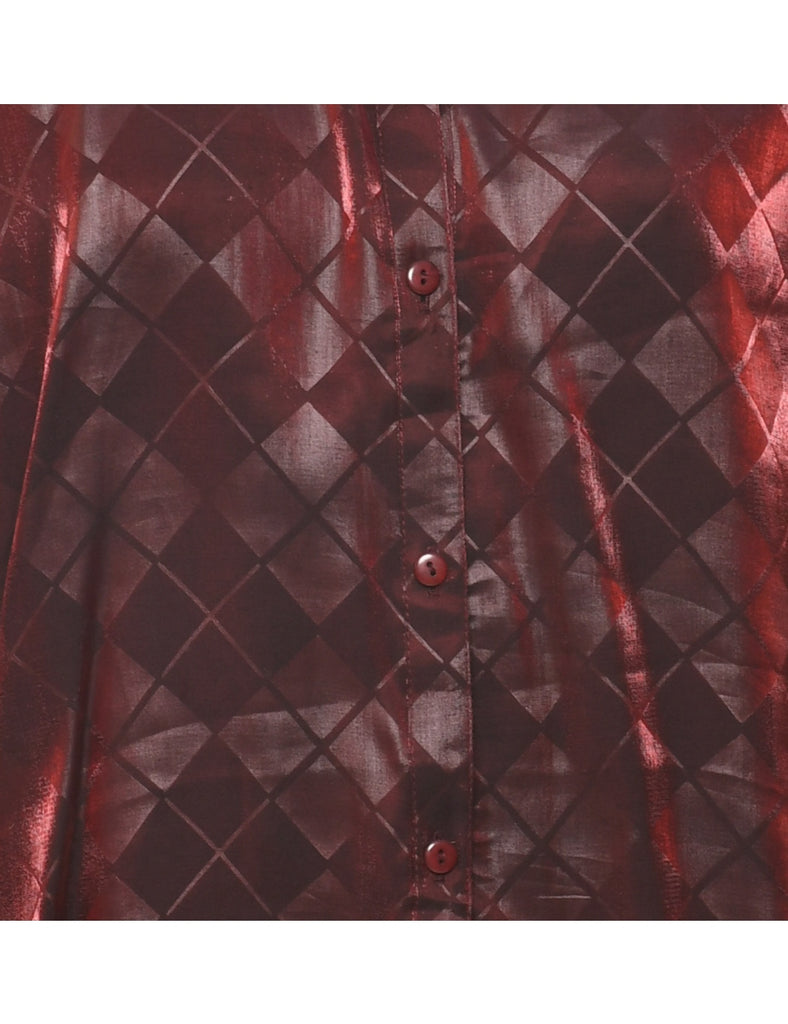 Checked Evening Blouse - L