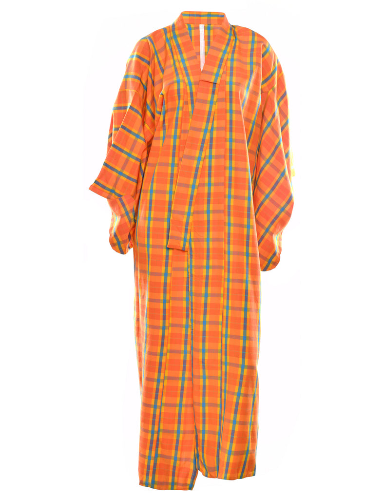 Checked Full Length Kimono - L
