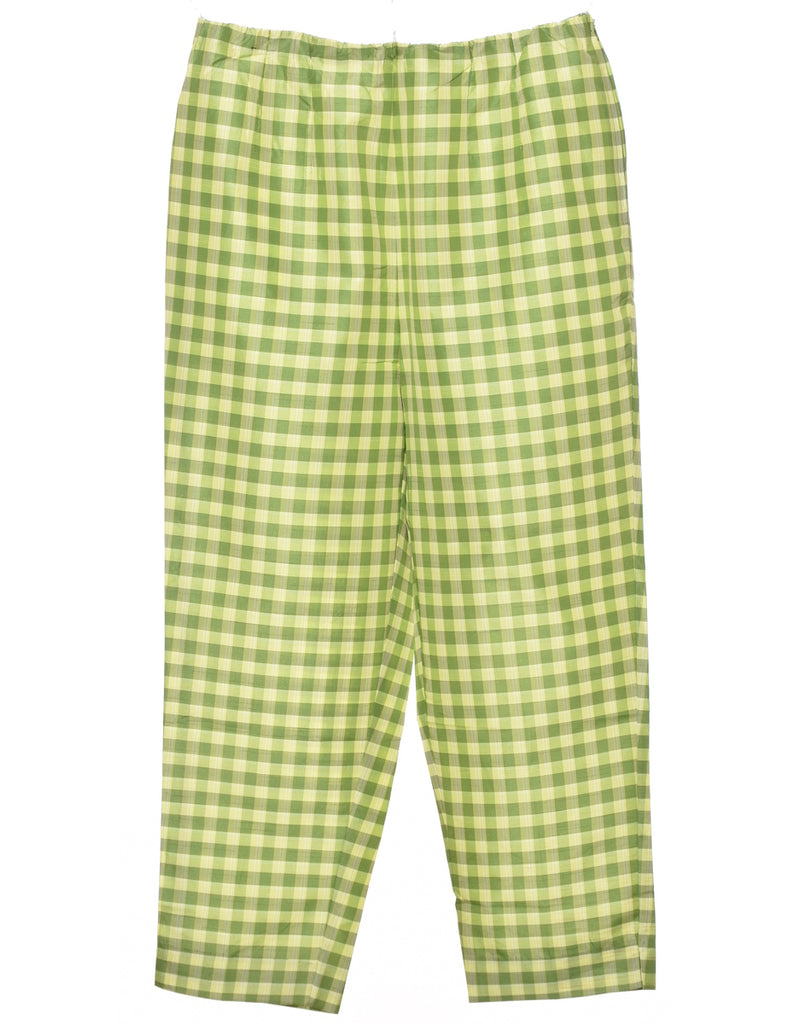 Checked Green Trousers - W34 L28