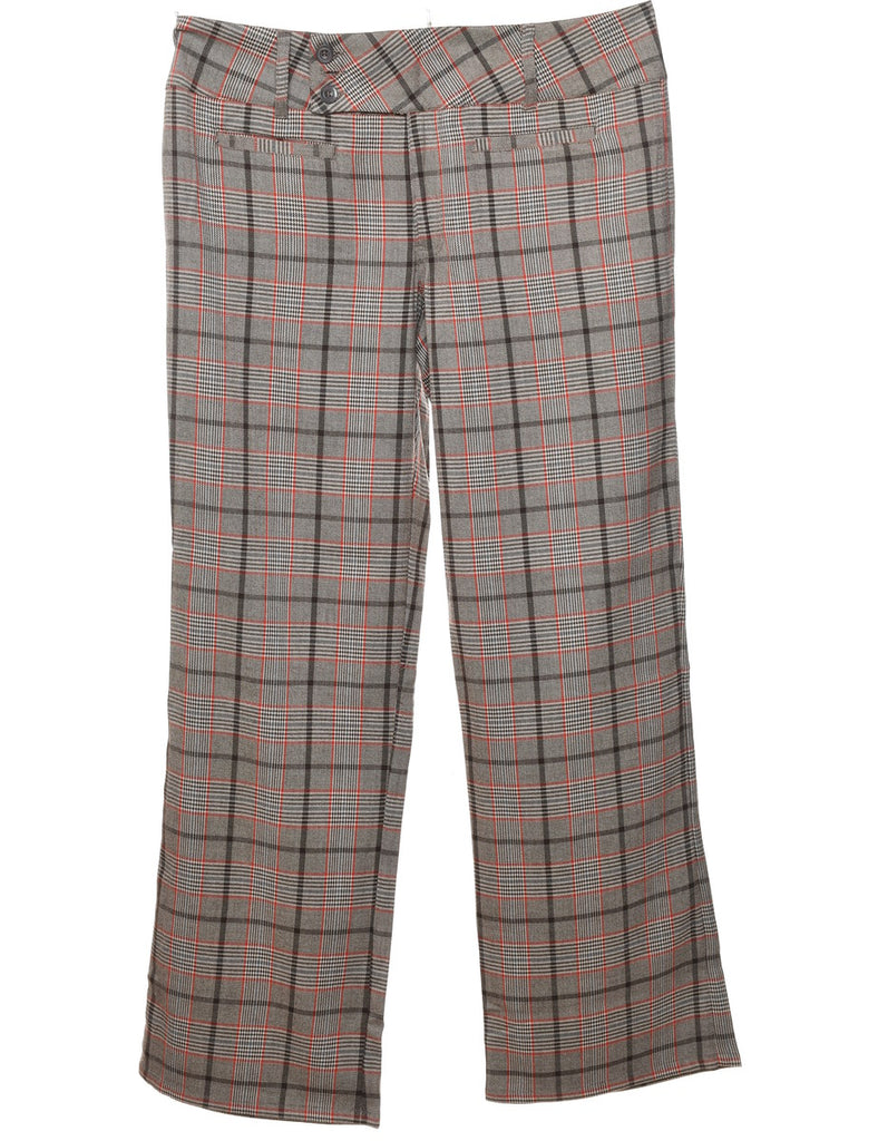 Checked Grey & Red Trousers - W38 L29