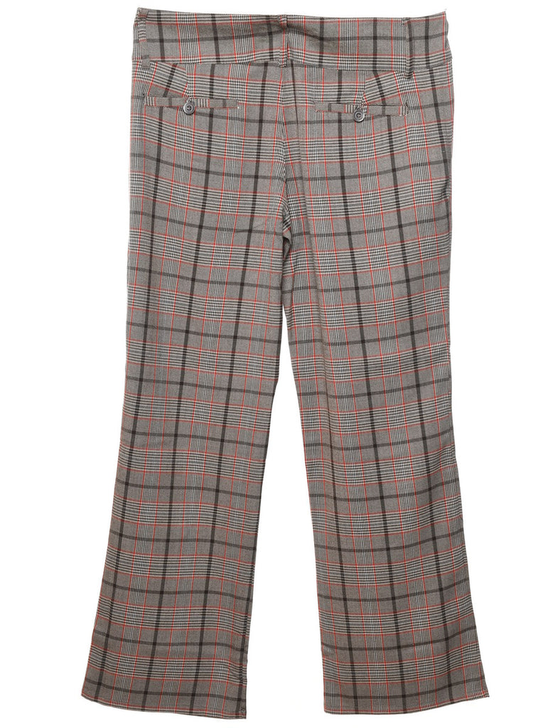 Checked Grey & Red Trousers - W38 L29