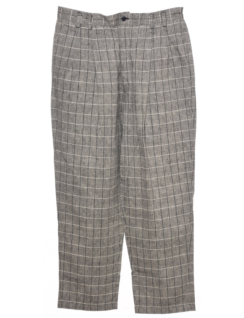 Checked Grey Trousers - W33 L30