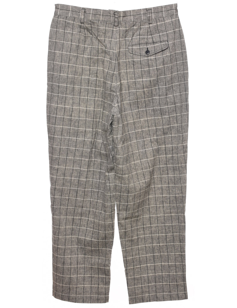 Checked Grey Trousers - W33 L30