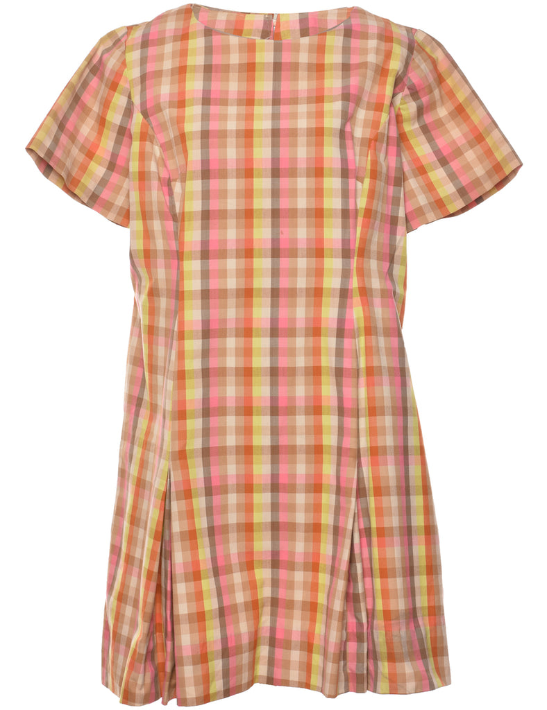 Checked Multi-Colour 1960s Dress - XL