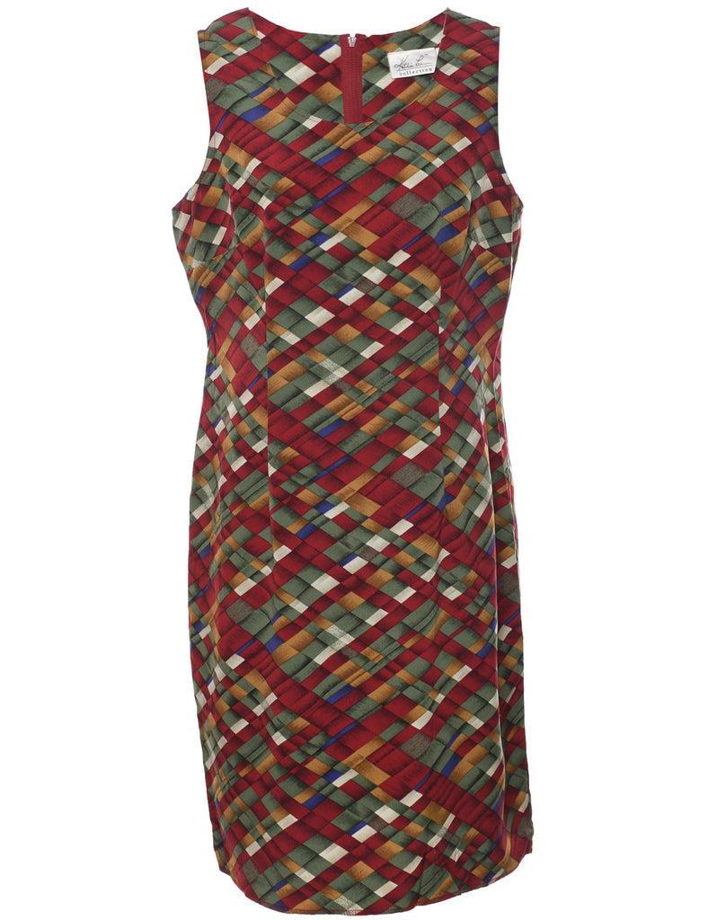 Checked Pattern Dress - L