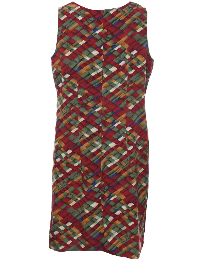 Checked Pattern Dress - L