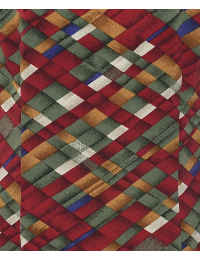 Checked Pattern Dress - L