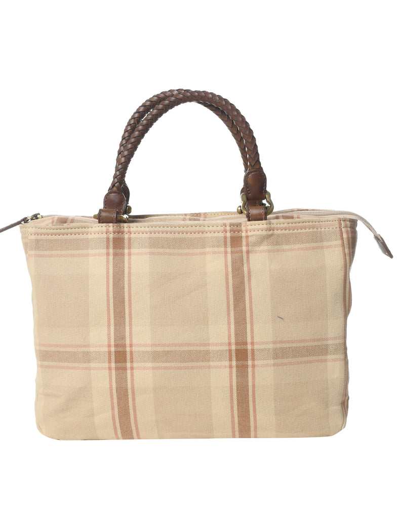 Checked Pattern Handbag - M