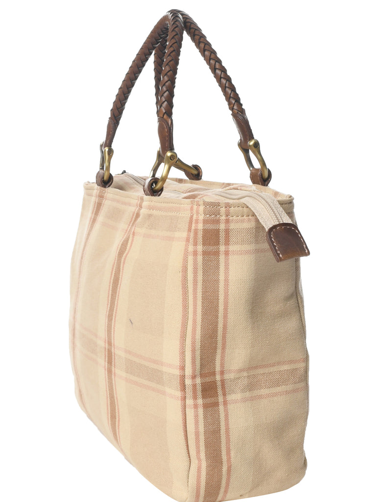 Checked Pattern Handbag - M