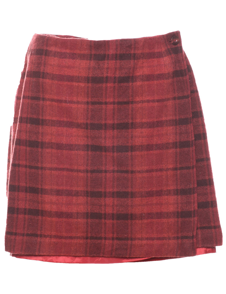 Checked Pencil Skirt - L