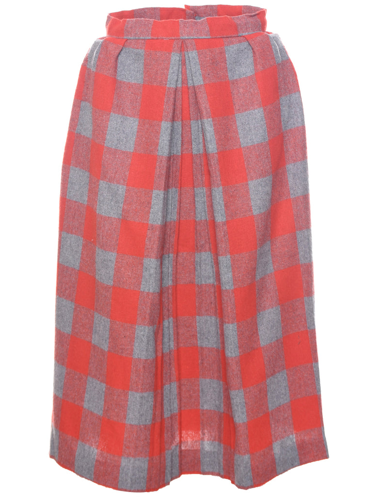 Checked Pencil Skirt - S