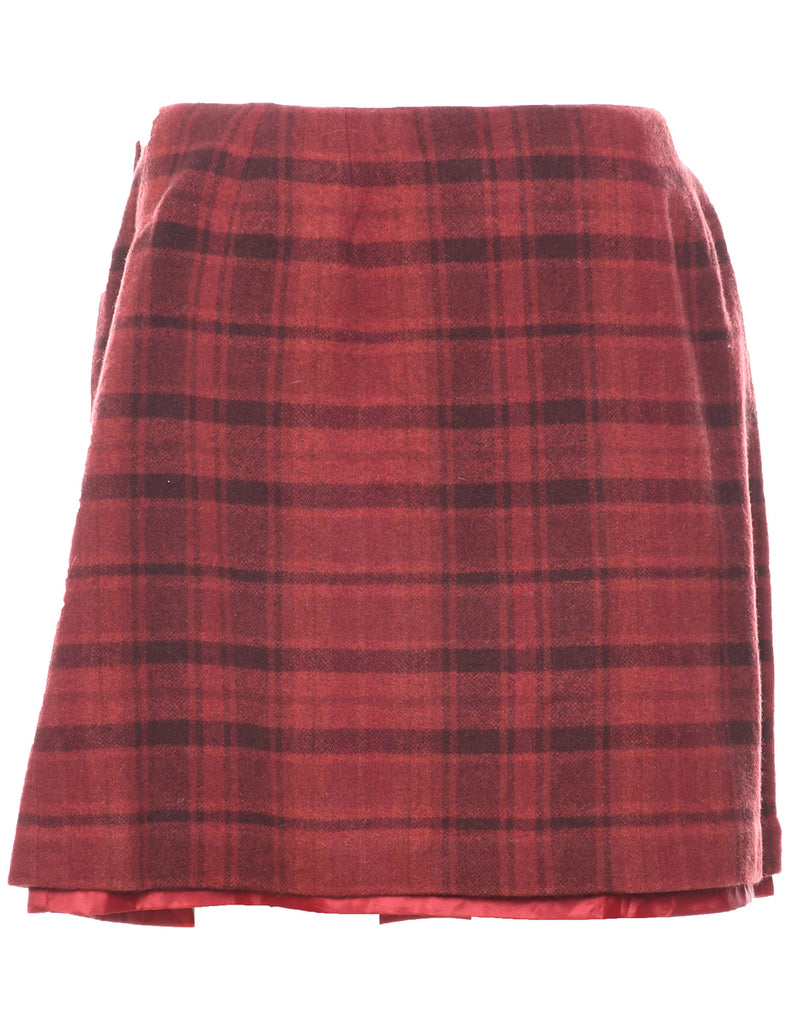 Checked Pencil Skirt - L