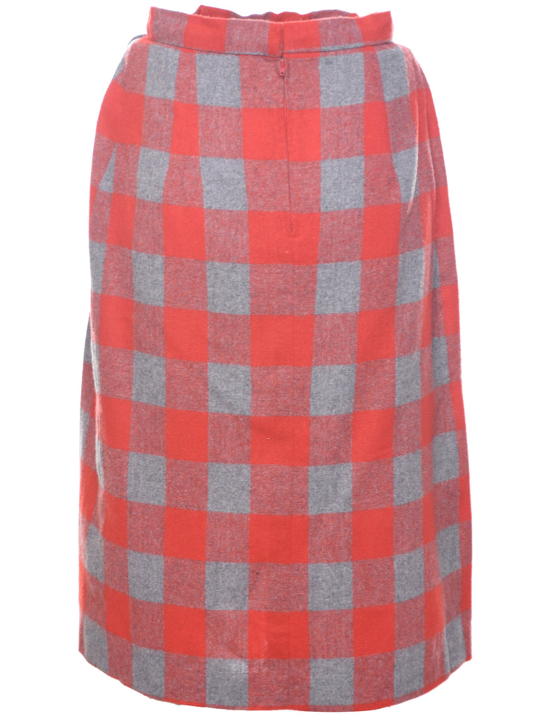 Checked Pencil Skirt - S